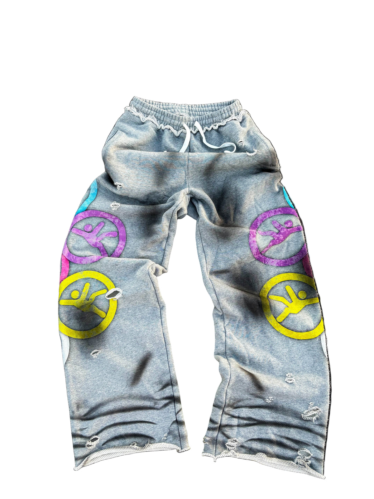GRAY "FALLING MAN" SWEATS