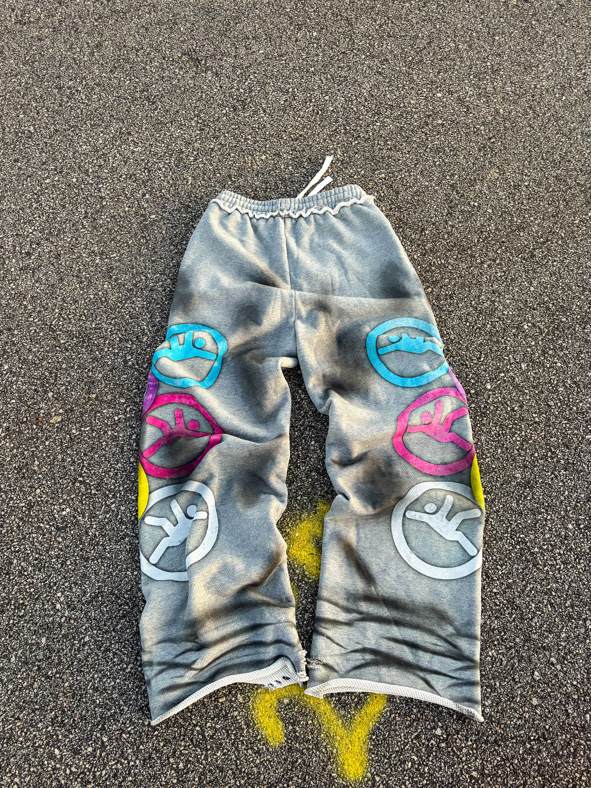 GRAY "FALLING MAN" SWEATS
