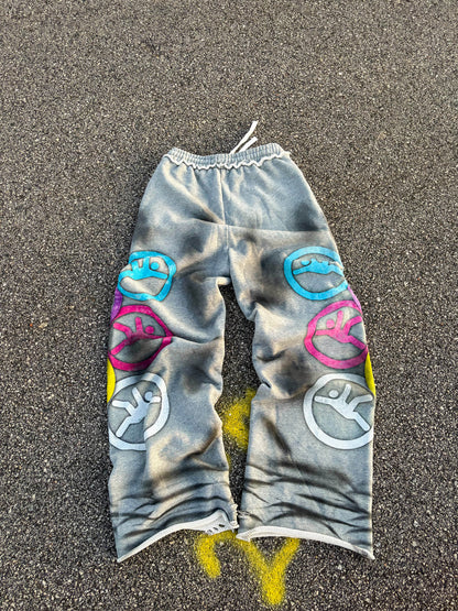 GRAY "FALLING MAN" SWEATS