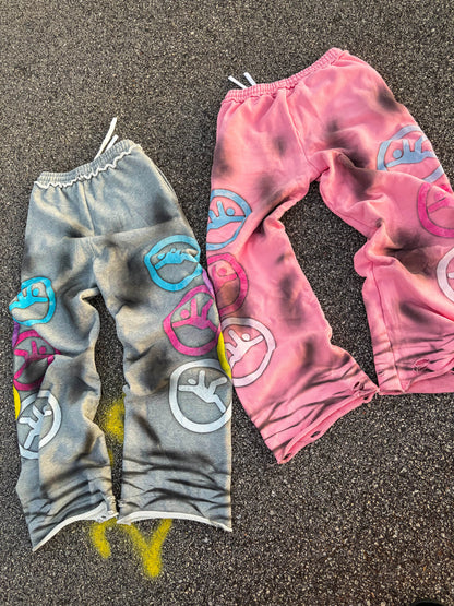 PINK & GRAY BUNDLE "FALLING MAN" SWEATS