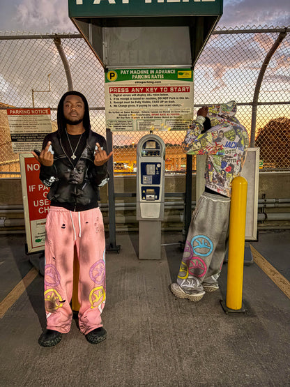 PINK & GRAY BUNDLE "FALLING MAN" SWEATS