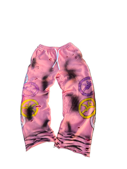 PINK "FALLING MAN" SWEATS