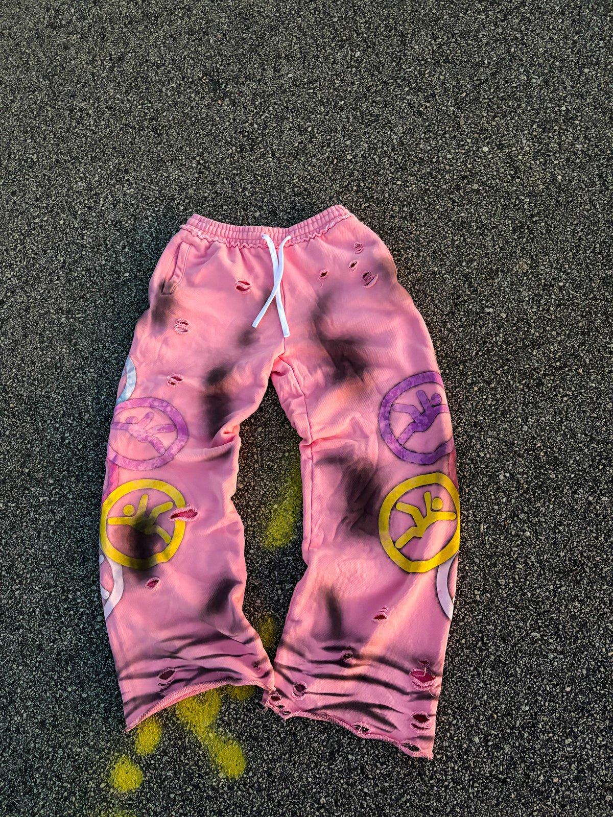 PINK "FALLING MAN" SWEATS