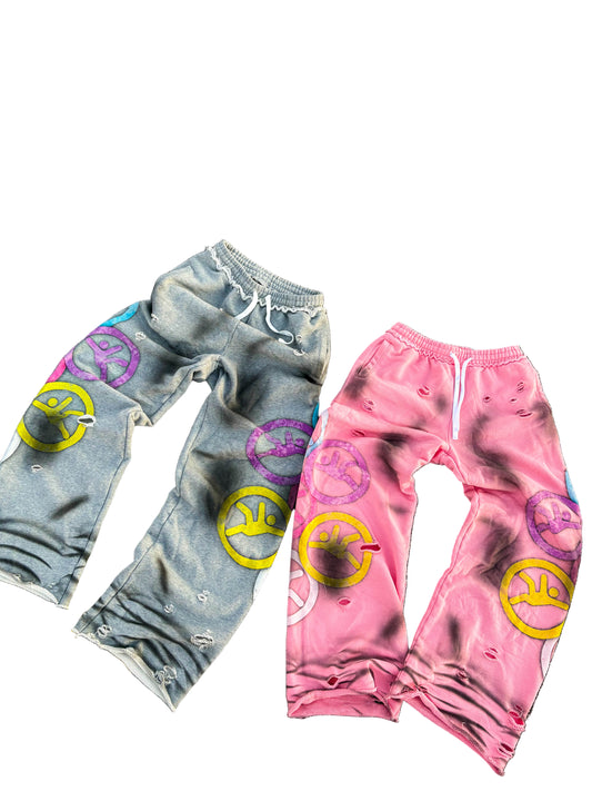 PINK & GRAY BUNDLE "FALLING MAN" SWEATS